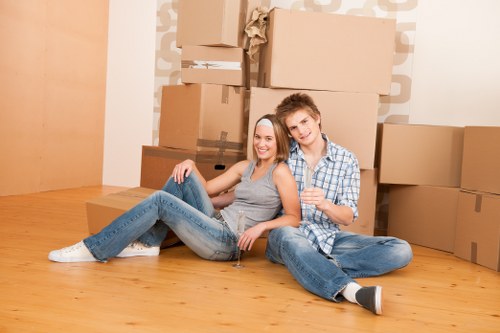 Professional house removals team helping with a local Hackney home move