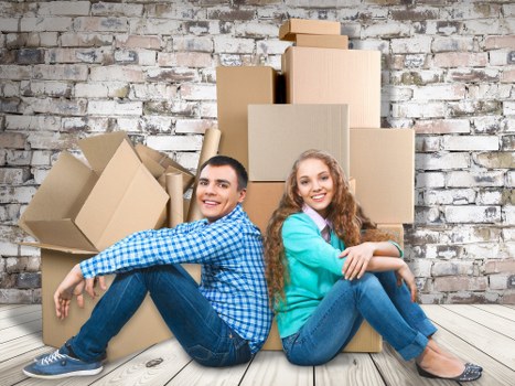 Packing office equipment for a Hackney business move