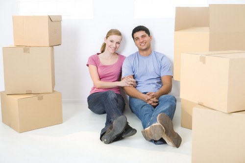 Commercial movers assisting with an office move in Hackney