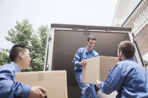 Securely packed items inside a removal vehicle for safe transport