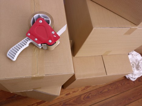 Wrapped furniture and protected doorways during relocation